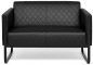Preview: Bueroland BLUESKY Loungesofa Kunstleder schwarz zweisitzig