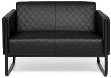 Bueroland BLUESKY Loungesofa Kunstleder schwarz zweisitzig