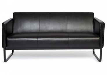 Bueroland BLUESKY Loungesofa Kunstleder schwarz glatt dreisitzig
