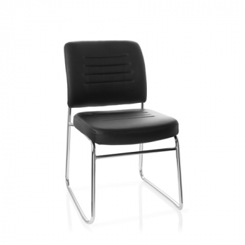 Konferenzstuhl / Besucherstuhl / Stuhl ROMA V Kunstleder schwarz