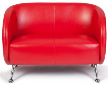 Loungesofa / Clubsofa LEVIER Kunstleder 2-Sitzer rot