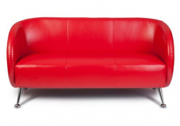Loungesofa / Clubsofa LEVIER Kunstleder 3-Sitzer rot