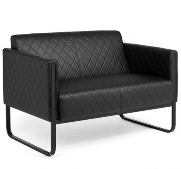 Bueroland BLUESKY Loungesofa Kunstleder schwarz zweisitzig