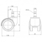 Preview: Bueroland UNIVERSAL Zubehoer Hartbodenrollen Gewindestift:10mm 50mm
