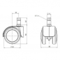 Preview: Bueroland UNIVERSAL Zubehoer Hartbodenrollen 50mm Stift:11mm verchromt