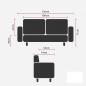Preview: Bueroland HAMFAT Loungesofa Kunstleder braun 2-Sitzer