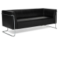 Preview: Bueroland HAMFAT Loungesofa Kunstleder schwarz 3-Sitzer