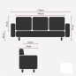 Preview: Bueroland HAMFAT Loungesofa Kunstleder schwarz 3-Sitzer