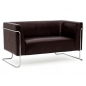 Preview: Bueroland HAMFAT Loungesofa Kunstleder braun 2-Sitzer