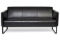 Preview: Bueroland BLUESKY Loungesofa Kunstleder schwarz glatt dreisitzig