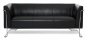 Preview: Bueroland HAMFAT Loungesofa Kunstleder schwarz 3-Sitzer