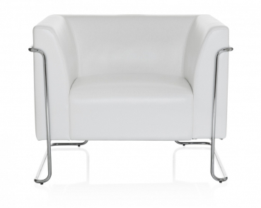 Bueroland HAMFAT Loungesofa Kunstleder weiss 1-Sitzer