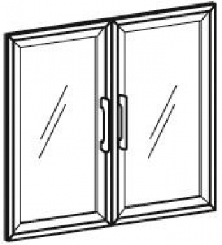 Preview: Geramoebel FLEX Glastuerenpaar 80cm/2OH