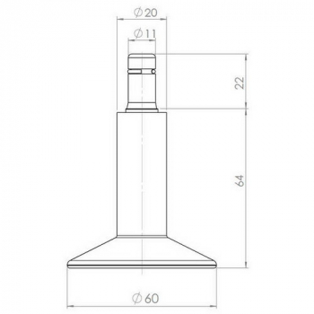 Bueroland UNIVERSAL Zubehoer Bodengleiter schwarz 65mm Stift:11mm