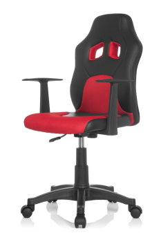 Bueroland SPEEDY Kinderdrehstuhl Kunstleder schwarz/rot