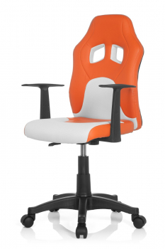 Bueroland SPEEDY Kinderdrehstuhl Kunstleder orange/weiss [Abverkauf]