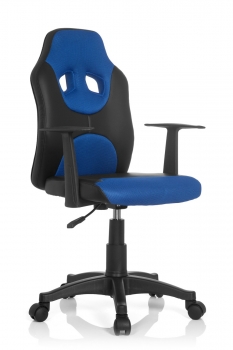 Bueroland KIDDY Kinderdrehstuhl Kunstleder schwarz/blau