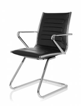 Büroland MESO Freischwinger Kunstleder schwarz Sonderangebot