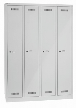 Bisley MONOBLOC Garderobenschrank viertürig lichtgrau
