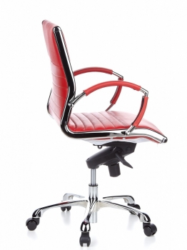 Bueroland MONALDO Drehstuhl Leder basic rot