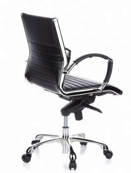 Bueroland MONALDO Drehstuhl Leder basic schwarz