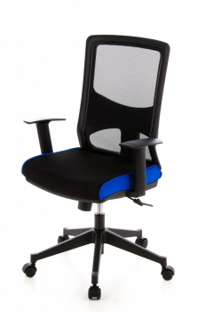 Bueroland MORA Drehstuhl Netzstoff schwarz/blau