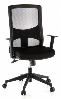 Bueroland MORA Drehstuhl Netzstoff schwarz/schwarz
