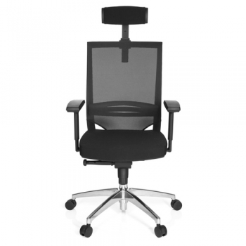 Bürostuhl / Chefsessel LONDON MAX HIGH Sitz Stoff / Rücken Netz schwarz