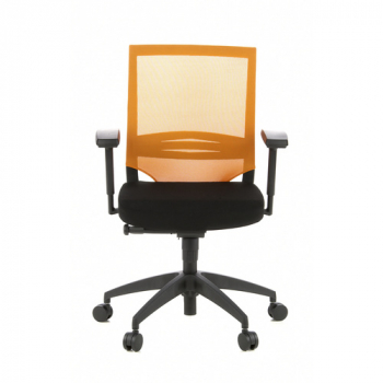 Bürostuhl LONDON BASE Netz-Stoff schwarz/orange