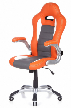 Bueroland FLORIDA Chefsessel Kunstleder orange/weiss