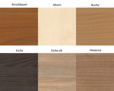 verfügbare Holzdekore