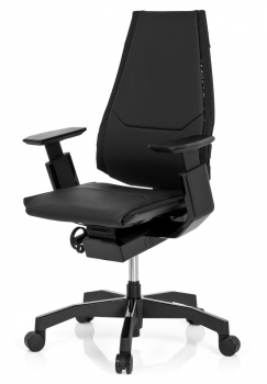 Bueroland PRIMO BLACK Drehstuhl Leder schwarz