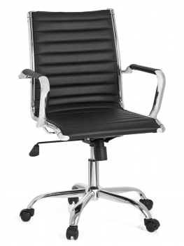 Bueroland PINA Chefsessel Kunstleder Rueckenlehnenhoehe:47cm Chrom/schwarz