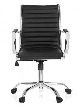 Bueroland PINA Chefsessel Kunstleder Rueckenlehnenhoehe:47cm Chrom/schwarz