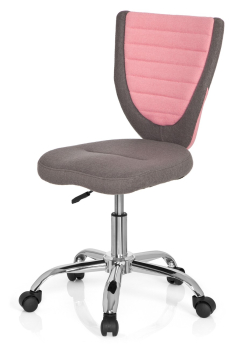 Bueroland CHILD Kinderdrehstuhl Stoff comfort grau/pink