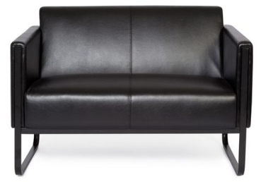 Bueroland BLUESKY Loungesofa Kunstleder/glatt schwarz zweisitzig