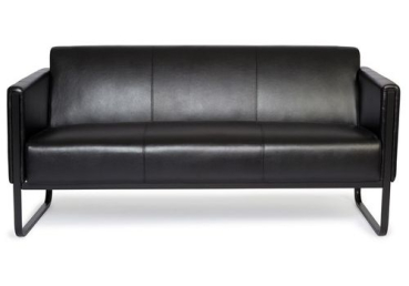 Bueroland BLUESKY Loungesofa Kunstleder schwarz glatt dreisitzig