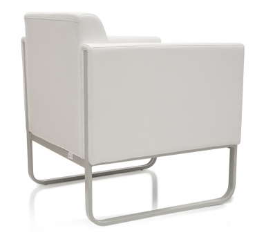 Bueroland CORNA Loungesofa Kunstleder weiss einsitzig