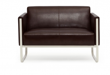 Bueroland CORNA Loungesofa Kunstleder braun zweisitzig