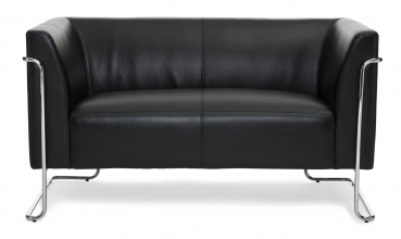 Bueroland HAMFAT Loungesofa Kunstleder schwarz 2-Sitzer