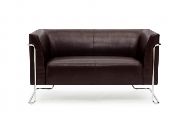 Bueroland HAMFAT Loungesofa Kunstleder braun 2-Sitzer