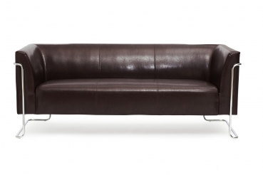 Bueroland HAMFAT Loungesofa Kunstleder braun 3-Sitzer