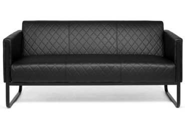 Loungesofa CORNWEL BLACK Gestell schwarz Kunstleder 3-Sitzer schwarz