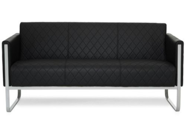 Loungesofa CORNWEL STEP Kunstleder 3-Sitzer schwarz