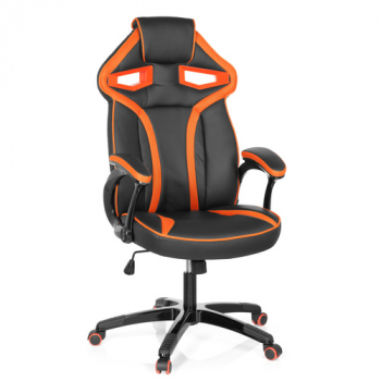 Gaming Stuhl / Bürostuhl TUNIS Kunstleder schwarz / orange [Abverkauf]
