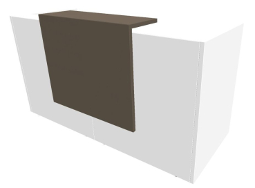 Quadrifoglio Z2 Empfangstheke C04 Weiss/beigegrau Gestell:silbern