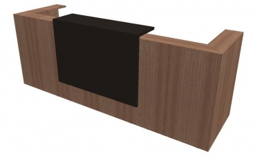 Quadrifoglio Z2 Empfangstheke C05 Walnuss/graubraun Gestell:weiss