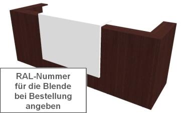 Quadrifoglio Z2 Empfangstheke C05 Wenge/Wunschfarbe Gestell:silbern