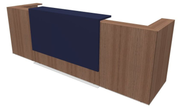 Quadrifoglio Z2 Empfangstheke C07 Walnuss/violett Gestell:weiss