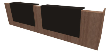 Quadrifoglio Z2 Empfangstheke C11 Walnuss/graubraun Gestell:silbern